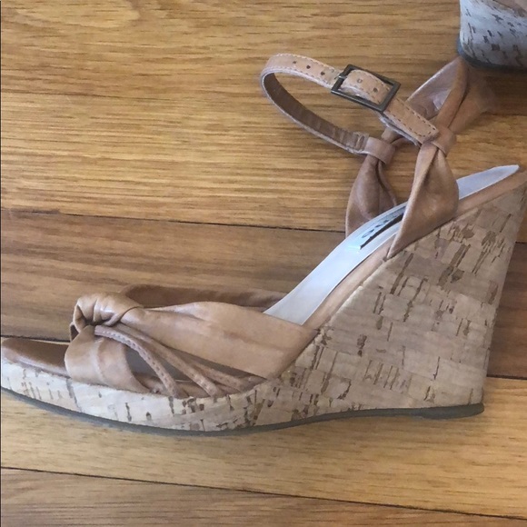 Dune London Tan Knotted Wedges - Picture 5 of 7